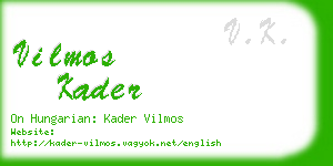vilmos kader business card